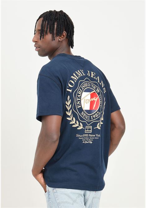 Blue short-sleeved T-shirt for men with maxi logo print TOMMY JEANS | DM0DM18540C1GC1G